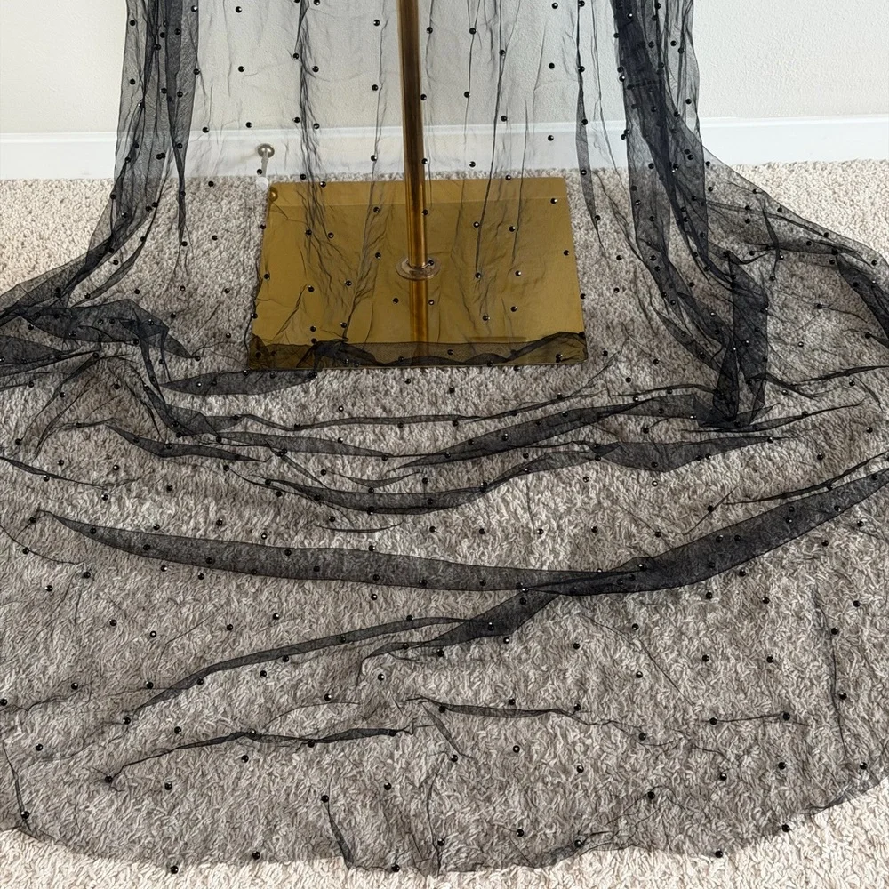 N/A black tulle